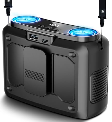 20000mAh Portable Fan,True High Speed Dual Motors with 200% Powerful Airflow, Up to 135Hours and Rechargeable Personal Nec...