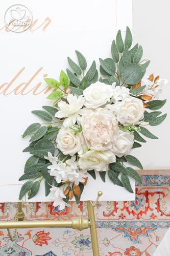 Odouzy Pack of 2 Wedding Arch Decorations Artificial Hanging Flowers Floral Swag for Wedding Welcome Sign Backdrop Balloon...