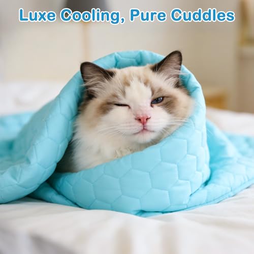 Vivifying Cooling Blanket for Dogs, Waterproof Reversible Dog Cooling Mat, Soft Pet Throw Cooling Mat for Couch, Bed, Crat...