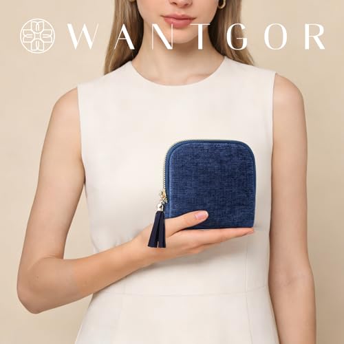 WantGor Travel Jewelry Organizer Case for Women, Jewelry Box 6-Layer Pouch Bags Small Velvet Jewelry Storage Bag Necklace ...
