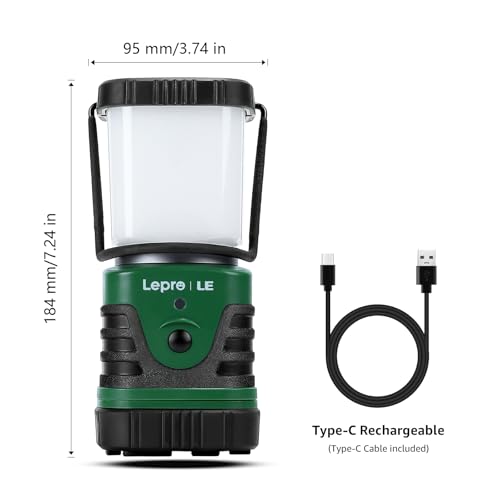 Lighting EVER 1000LM LED Camping Lantern Rechargeable, 4400mAh Power Bank, Camping Essential with 4 Light Modes, IP44 Wate...