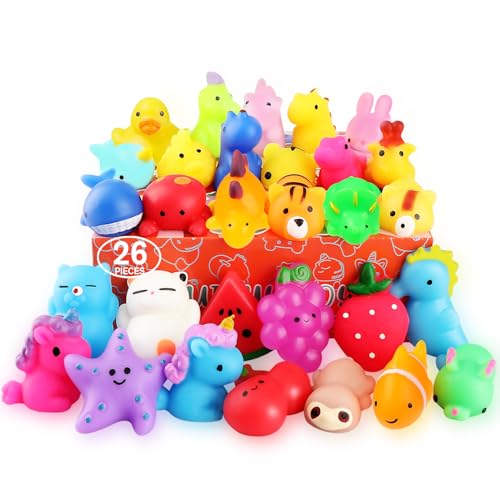nobasco Squishies, 26 Pack Mochi Squishy Toys - Kawaii Cat Squishys Slow Rising Animals - Party Favors, Goodie Bag, Birthd...