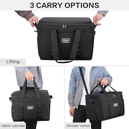 SUNUP 48 Cans Soft Sided Insulated Cooler Bag, Collapsible Large Lightweight Ice Chest, Portable Leak-Proof Cooler for Tra...