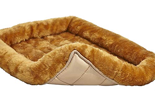 MidWest Homes for Pets QuietTime XXS Dog Bed – Cinnamon Faux Fur Bolster, Ultra-Soft and Machine Washable, Fits 18-Inch Cr...