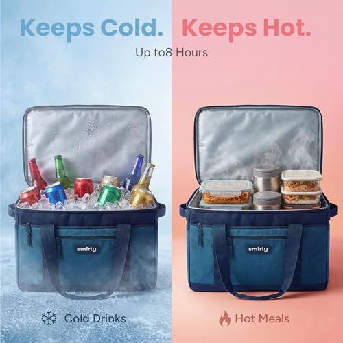 SMIRLY Cooler Bags Insulated – Collapsible Cooler, Portable Leakproof and Soft Sided - Large Foldable Ice Chest for Campin...