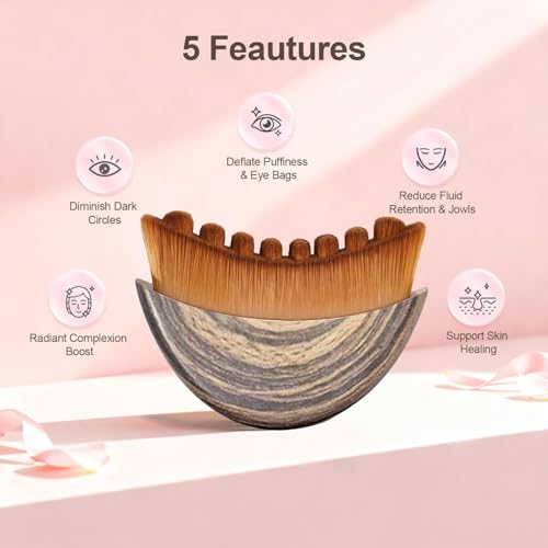 Lymphatic Contour Face Brush,for More Defined Facial Contours， Manual Lymphatic Drainage Massager, Durable Soft Bristles, ...