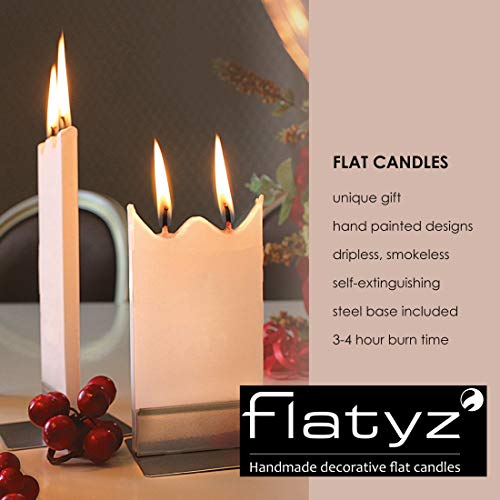 Flatyz Hand Painted Flat Candle - Gustav Klimt Tree of Life Artwork | Unscented, Dripless, Smokeless, Decorative | Unique ...