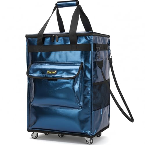 BALEINE Reusable Grocery Bags on Wheels, Rolling Tote Bag, Shopping Trolley, Large Backpack Shopping Carts for Groceries
