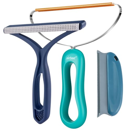 Pet Hair Remover 3-Pack, Dog Cat Hair Remover, Lint Shaver Cleaner Pro, Fur Removal Tool, Portable Carpet Scraper, Fuzz Ro...