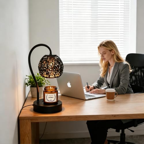 Saertiloki Earth Candle Warmer Lamp with Timer Dimmable, Home Decor & Gifts for Mom Women Wife, Safe Flameless Candle Warm...