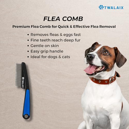 6 in 1 Pet Grooming Kit for Dogs & Cats - Deshedding Brush, Undercoat Rake, Slicker Brush, Nail Clipper, Nail File & Flea ...