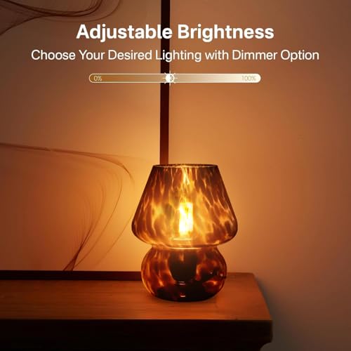 Dawnwake Mushroom Lamp Small Lamp Table Lamp for Bedroom, Desk Bedside Lamps for Living Room,Mushroom Decor Cute Mini Mode...