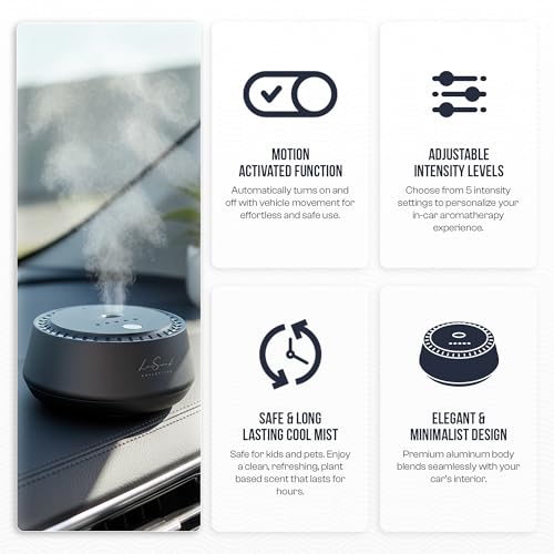 Smart Car Diffuser with 20ML Scent Oil Included - Car Air Freshener - Aromatherapy Diffuser - Portable, Compact, Cordless ...