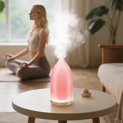 URPOWER Essential Oil Diffuser with 7 LED Color Changing Lights, Timer & Auto-Off - Ultrasonic Aromatherapy Fragrant Oil H...