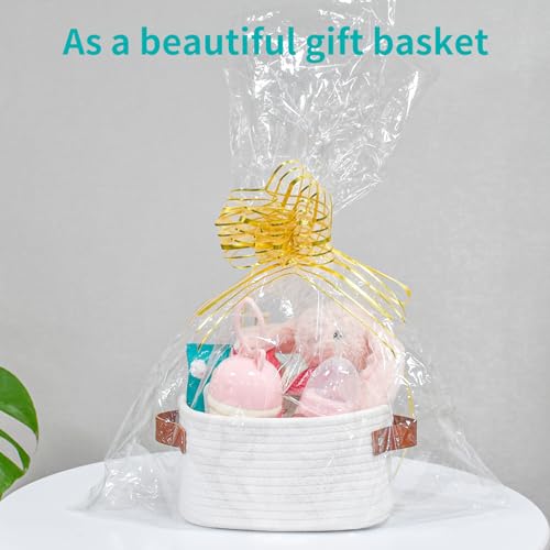 ABenkle Small Storage Basket, Mini Baskets with Handle, Cute Cotton Woven Baskets for Shelves, Boho Decorative Toy Storage...