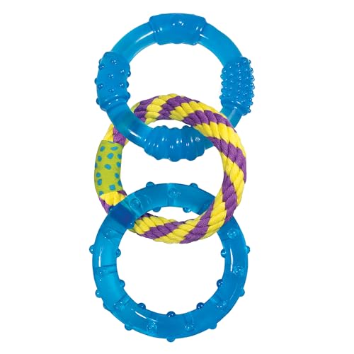 Petstages Dental Links Dog Chew Toy – Puppies & Adults, Strong Chewers, Multiple Textures & Rope, 8.5" x 4" x 1"