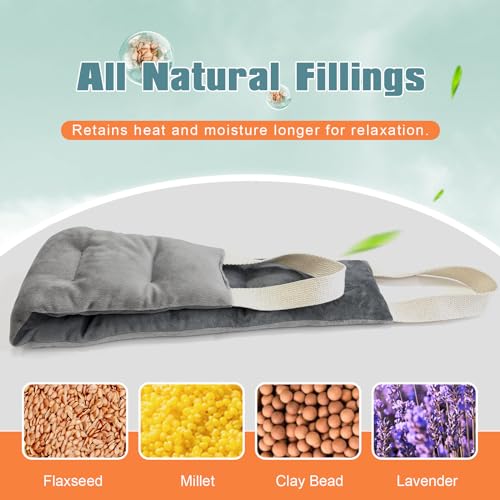uncn Heating Pad for Neck Shoulders and Back Microwavable Wrap Weighted Neck Warmer 32x5in Microwave Heat Wrap Rice Beanba...