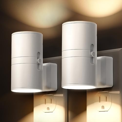L LOHAS LED Night Light Plug in, Night Lights Plug into Wall, Light Sensor, 0-100LM Soft White 3000K, Dimmable Night Ligh...