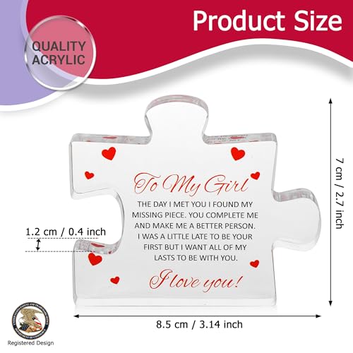 Engraved Acrylic Block Puzzle - Sentimental Gift for Her - Valentine's Day & Fiance Birthday Gift