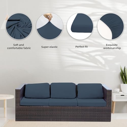 8Pcs Stretch Patio Cushion Covers,Outdoor Couch Covers Replacement,Outdoor Couch & Sofa Slipcovers,for Patio Furniture Cus...