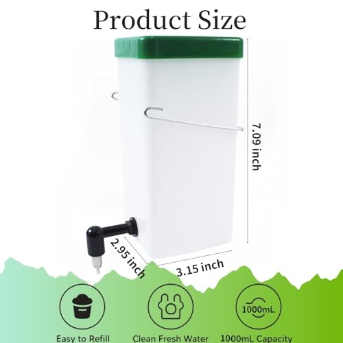 2Pack Rabbit Water Bottle for Cage, 32oz Small Animal Water Dispenser Water Bottle for Small Pet/Bunny/Ferret/Hamster/Guin...
