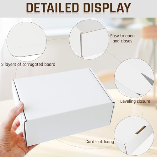 50-Pcs White Small Shipping Boxes - 3 Layer Bulk Corrugated Cardboard Packaging Boxes for Small Business, Ecommerce Mailer...