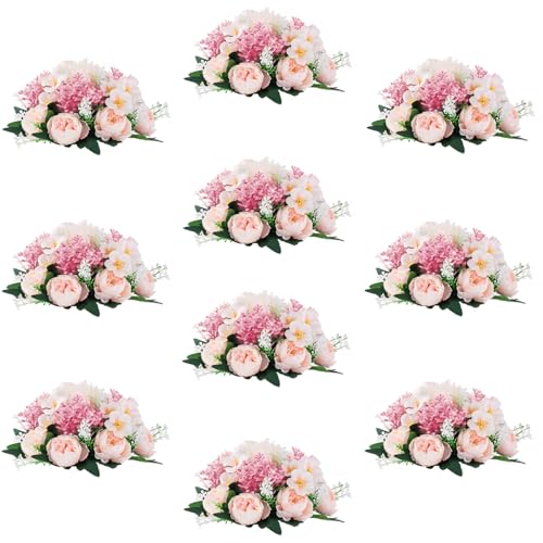 Inweder Flower Balls Centerpieces for Tables: 10 PCS Pink Flowers for Centerpieces Floral Arrangements Centerpiece for Wed...