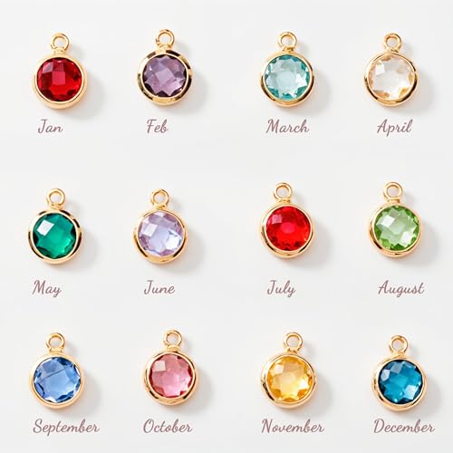 Birth Flower Necklaces for Women, 18K Gold Plated Dainty Birthstone Pendant Necklaces Handmade Birth Month Flower Jewelry ...