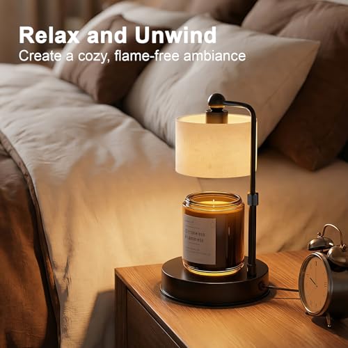 Bingyouth Modern Candle Warmer Lamp with Timer, Modern Farmhouse Candle Warmer, Height Adjustable & Dimmable Electric Cand...