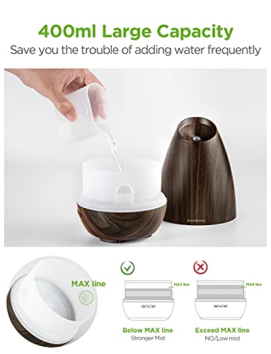 InnoGear Essential Oil Diffusers, 400ml Aromatherapy Diffuser for Essential Oils Cool Mist Humidifier with 4 Timer Adjusta...