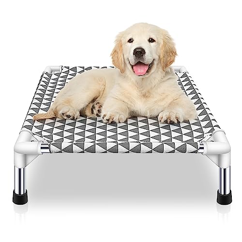 Kuntrust Elevated Outdoor Dog Bed Updated Raised Pet Cot Cooling Puppy Bed Lifted Dog Bed for Small Pets|Indoor Detachable...
