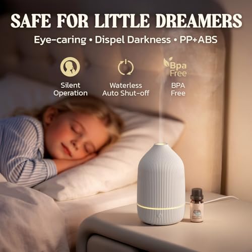 Essential Oil Diffuser, 100ml Aromatherapy Diffuser, Mini Ultrasonic Diffuser for Essential Oil, Home, Office, Cool Mist H...