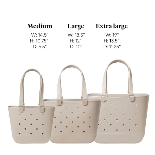 Simple Modern Large Beach Bag | Waterproof Getaway Rubber Tote with Zipper Pocket for Travel, Pool, Boat, Groceries, Sport...