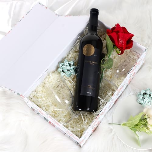 LFBOX Floral Gift Box with Magnetic Lids 13.8x8.3x4.4 in, Large Bridesmaid Proposal Boxes, Rectangle Wedding Decorative St...
