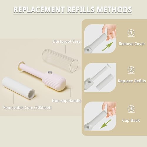 Sgdazo Compact Lint Roller with 150 Sheets - Portable Pet Hair Remover for Clothes, Furniture, and Travel Essentials House...