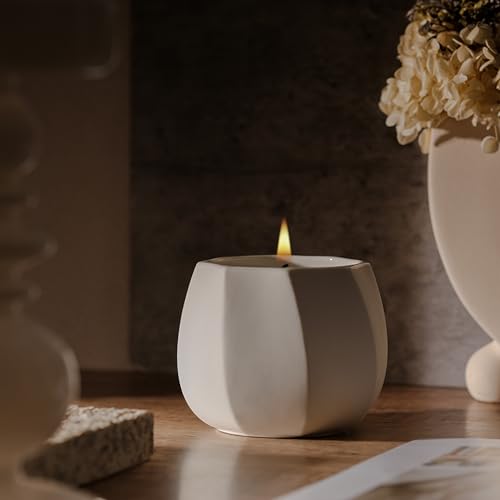 Scented Candle for Home Scented, Luxury Ceramic Candle Jar for Women & Men, Natural Soy Candle for Home Décor, Coconut & T...