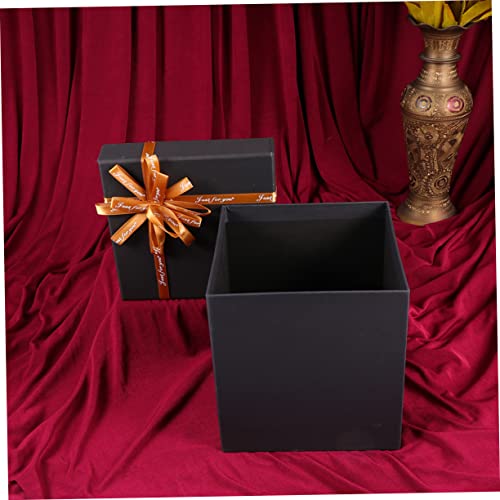 FRCOLOR Delicate Box Brown Bowknot Elegant Present Storage Case for Weddings Birthdays Anniversaries Engagements Material