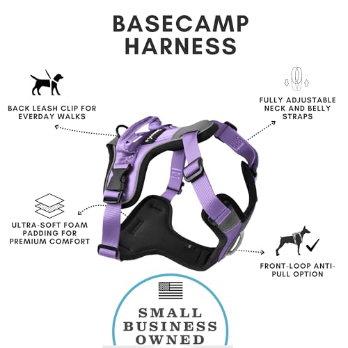 ShawnCo Basecamp Dog Harness, No-Pull Pet Vest with 3 Leash Clips, Padded, Reflective, Lightweight and Adjustable Harness ...