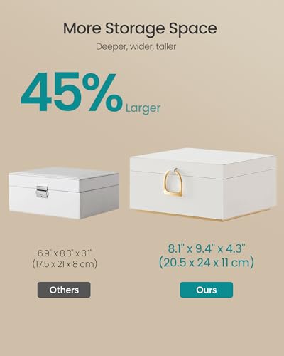 SONGMICS 2-Layer Jewelry Box, Jewelry Organizer with Handle, Removable Jewelry Tray, Jewelry Storage, Floating Effect, 8.1...