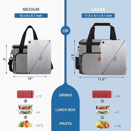 Femuar Lunch Bags for Women/Men, Insulated Lunch Bag for Work Office Picnic - Lunch Cooler Bag Leakproof Lunch Box with Ad...