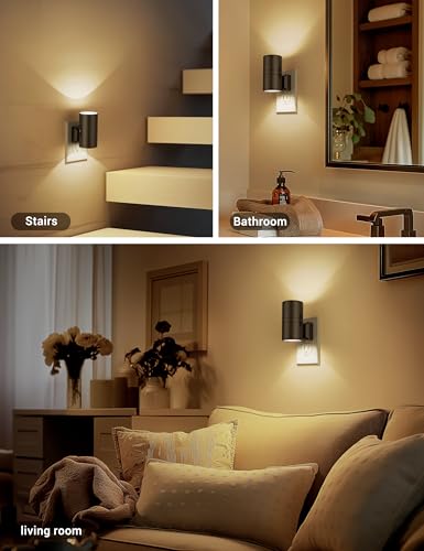 Night Lights Plug into Wall, Dimmable Night Light Plug in, Modern Night Lights with Dusk to Dawn Light Sensor, Soft White ...