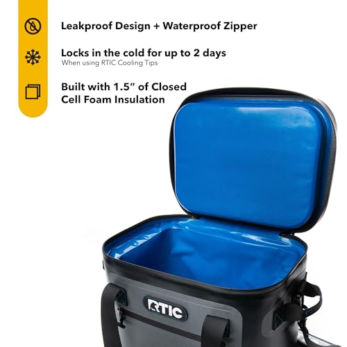 RTIC Ultra-Tough Soft Cooler 30 Can, Insulated Bag Portable Ice Chest Box for Lunch, Beach, Drink, Beverage, Travel, Campi...