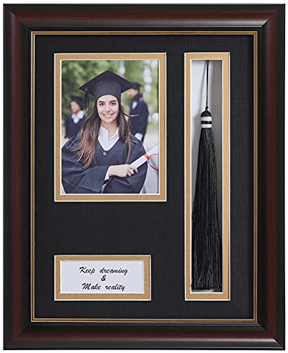 ELSKER&HOME 8.5 x 11 Graduation Frame with Tassel Holder for 4x6 Photo| 8.5x11 Shadow Box Picture Frame, Graduation Mahoga...