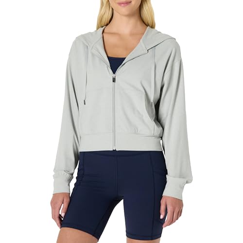 Amazon Essentials Women's Athletic Soft Performance Lightweight Cropped Zip Up Workout Hoodie