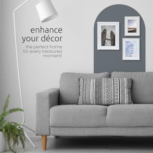 Kiera Grace Georgia Picture Frame, Holds a 5" x 7" Photo, 7" x 9" Large Plastic Picture Frame for Wall Hanging and Photo D...