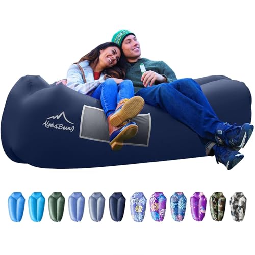 AlphaBeing Inflatable Lounger Beach Chair Accessories, Air Sofa Hammock Inflatable Couch for Camping Backyard Lakeside wit...