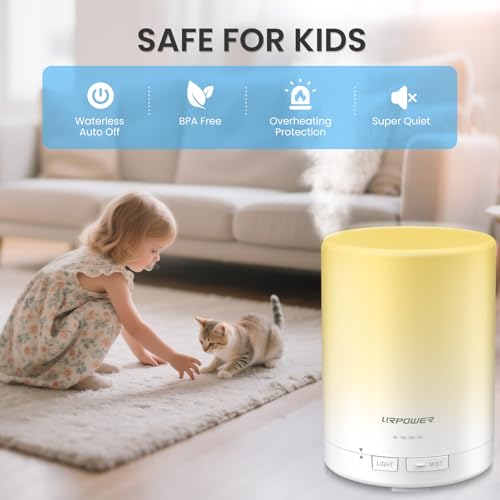 URPOWER 300ml Essential Oil Diffuser: Ultrasonic Aromatherapy Diffuser Quiet Auto Shut-Off, 4 Timer Settings(1H 3H 6H ON)...