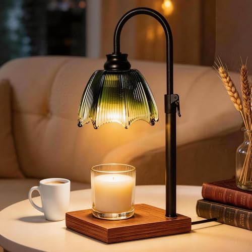 Cinsenten Vintage Glass Candle Warmer Lamp with Timer Dimmmer Adjustable, Candle Warmer Light for Large Candles Gifts for ...