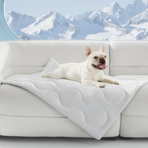 MIXJOY Cooling Blanket for Medium Dogs Breathable, Dual-Sided with Q-MAX>0.5, Lightweight Pet Cooling Throw Blanket Summer...