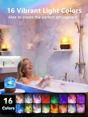 Spa-Like Shower Lamp, Bluetooth Speaker Waterproof Lamp, Rechargeable Lumena Lamp with Remote & Touch Control, 16 Colors O...